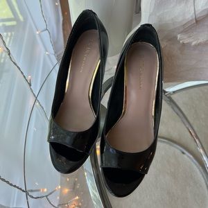 BCBGeneration Black Peep Toe Heels Pumps